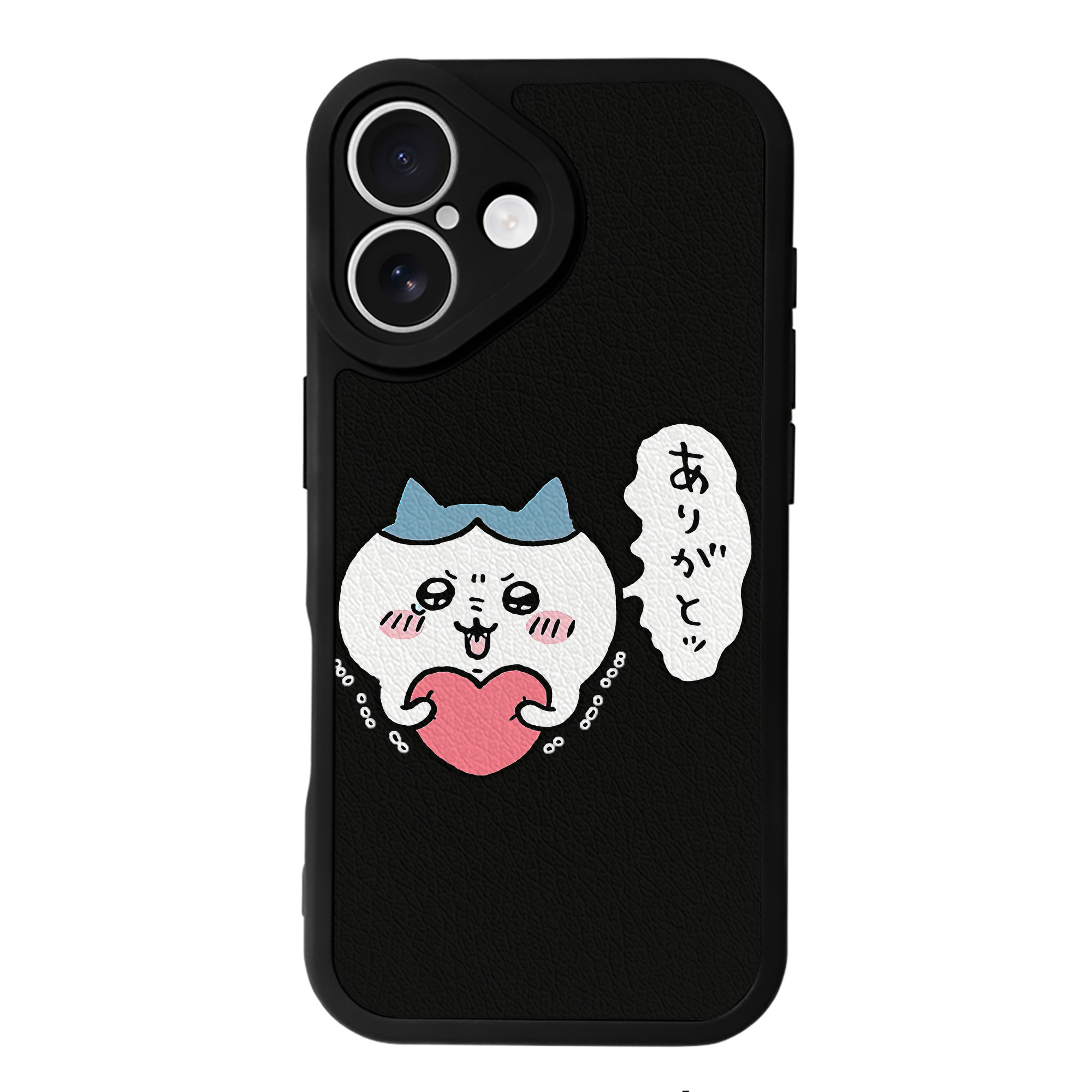 （画像用） ちいかわ ハチワレ Chii-kawa hachiware 【iPhone 16シリーズ対応】シリコンスマホケース（レザー調） 材質：シリコン